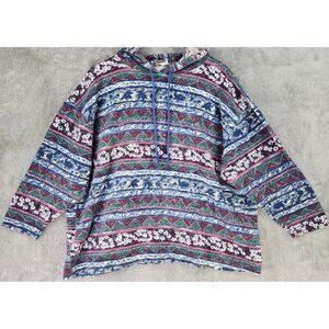 Stefano Sweater Womens Large Southwestern Hooded Long Sleeve 90s Vintage